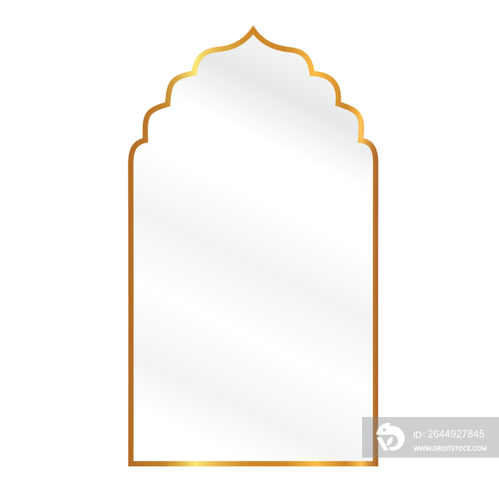 white and gold line islamic shape png