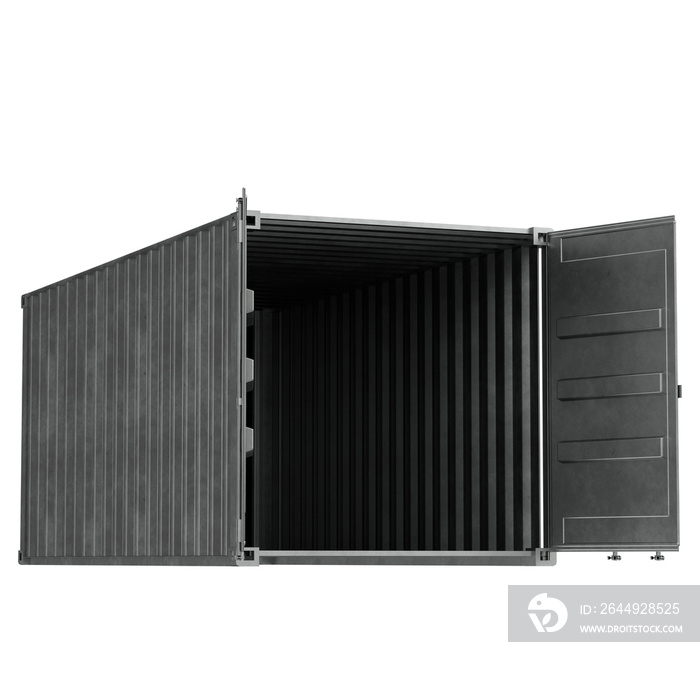 3d rendering illustration of an open shipping container