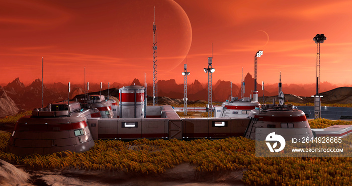 base in another planet panoramic view