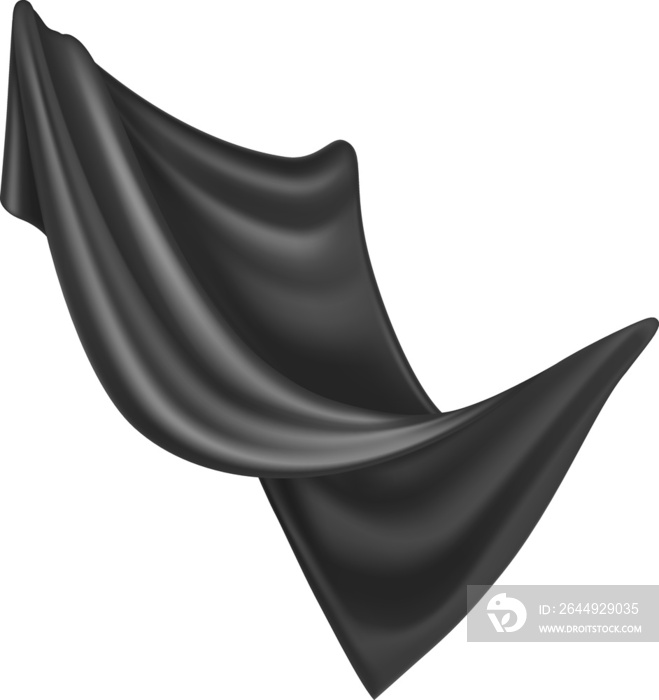 Black silk fabric