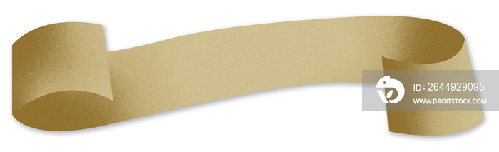 Gold banner ribbon label, Transparent