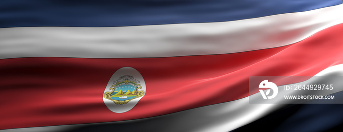 Costa Rica national flag waving texture background. 3d illustration