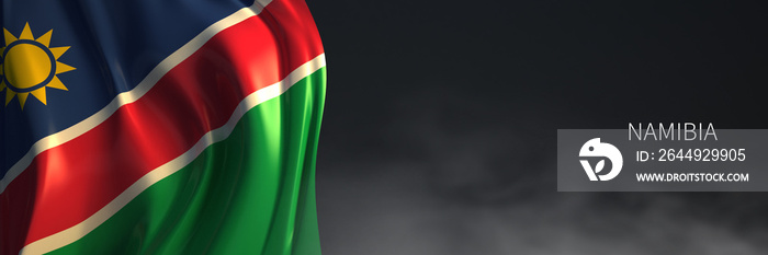 Namibia Flag with Dark Background. 3d Rendering of African countries Flag.