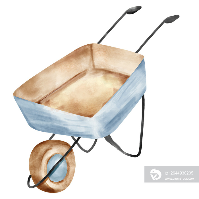 watercolor wheelbarrow