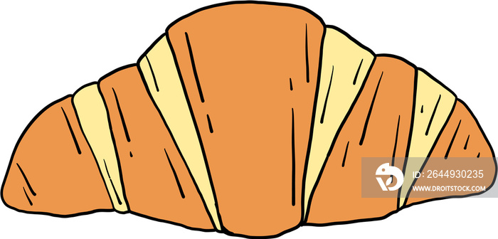 doodle freehand sketch drawing of croissant bread.