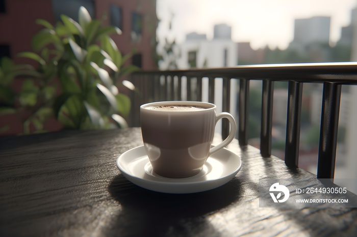 cup of coffee on the terrace