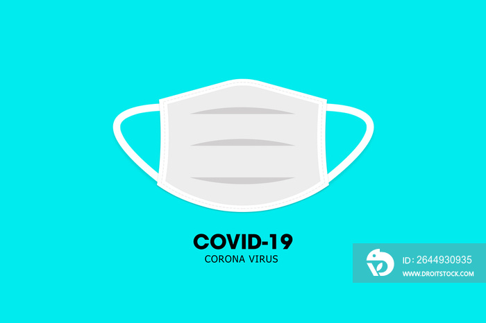 Medical mask sign illustration. Face mask prevent corona virus infection known as Covid 19