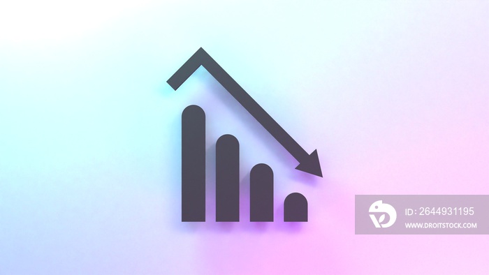 Fall chart. 3d render illustration.