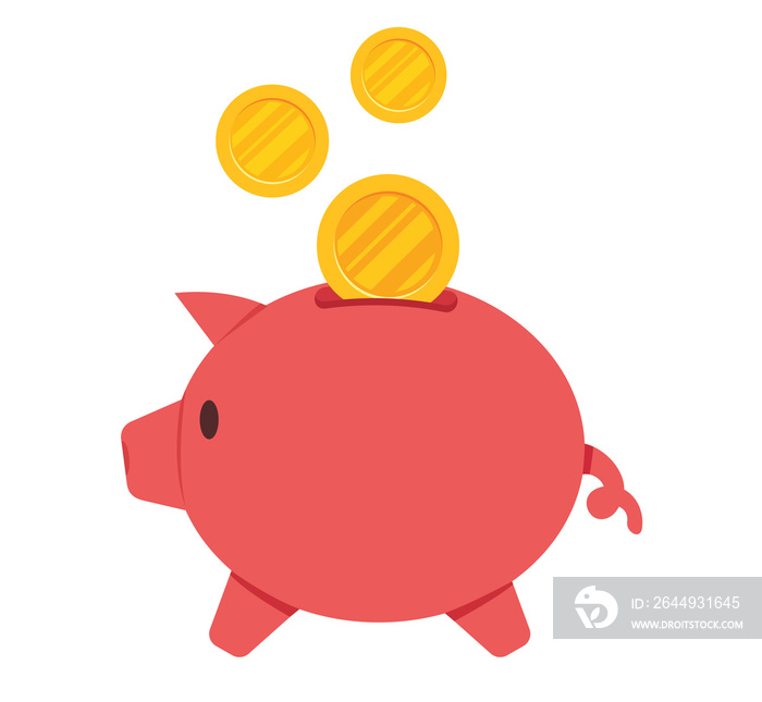 piggy bank in flat illustration