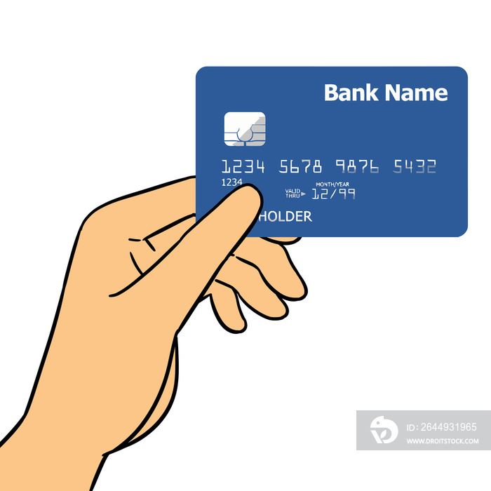 hand holding credit card debit card hand holding card