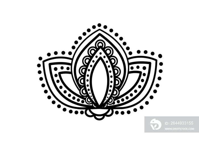 Lotus floral pattern design on white background