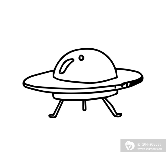 ufo for space hand drawn illustration design