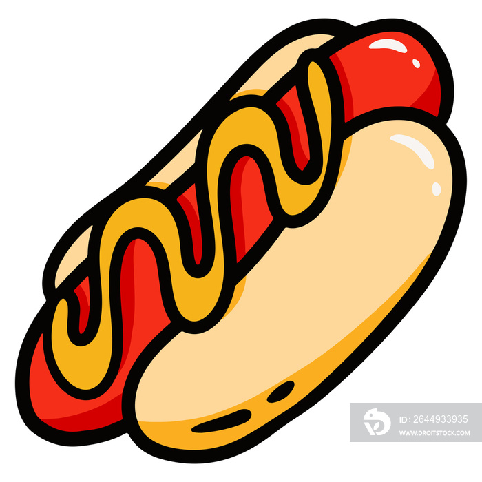 hot dog for tasty fast food theme design. hand drawn illustration design