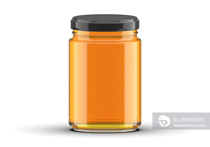 Glass honey jar label mockup