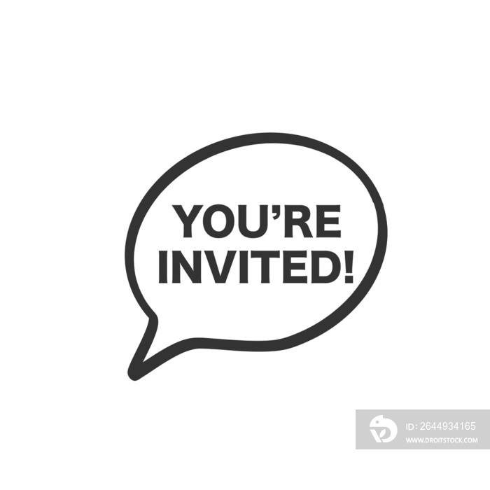 You’re invited speech bubble banner design