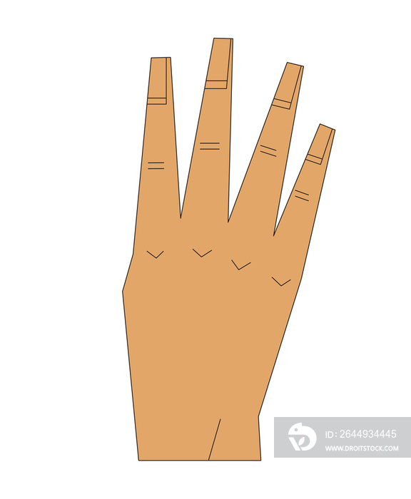 Diverse Hand Signals Number 4 ASL Medium Skin Tone