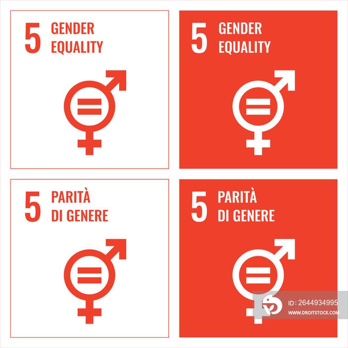 05 gender equality education icon, Corporate social responsibility. Sustainable Development Goals. SDG sign. Pictogram for ad, web, mobile app, promo. design element for educational, school, teachers