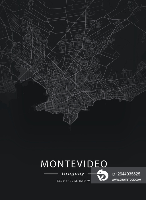 Map of Montevideo, Uruguay