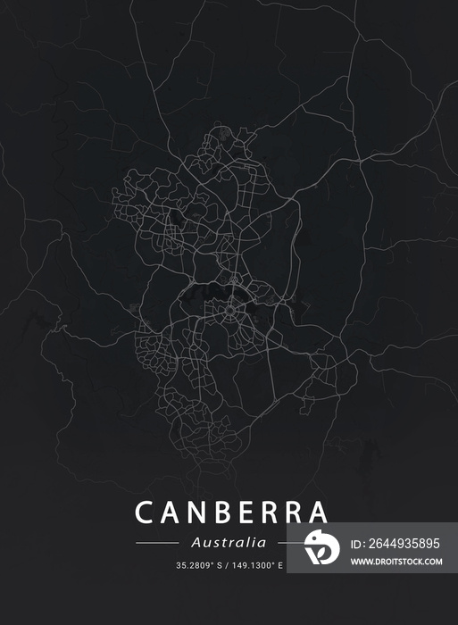 Map of Canberra, Australia