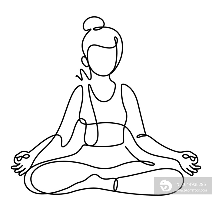 woman in lotus pose yoga illustration