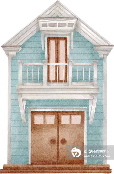 watercolor house illustration