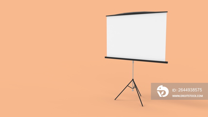 3d rendering of a presentation beamer screen isolated in a studio background