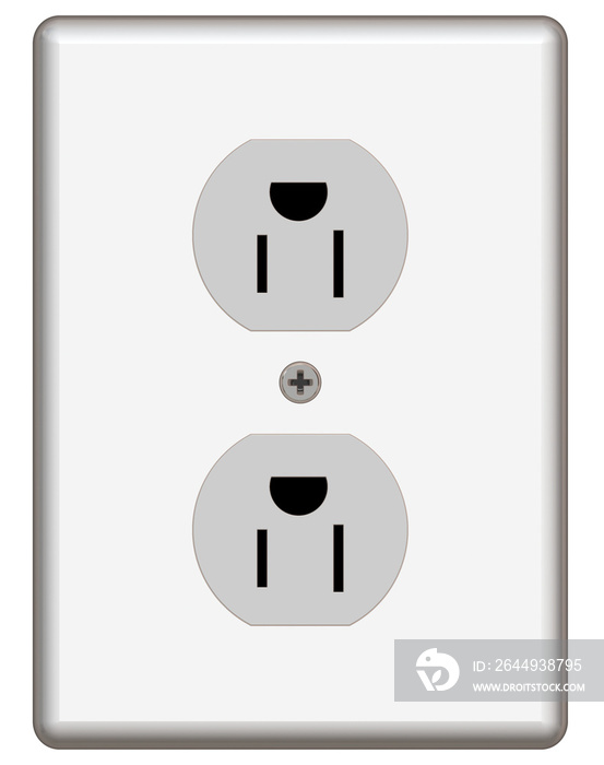 A 3D illustration of an household electrical outlet