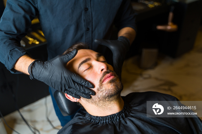 Male customer getting a relaxing massage