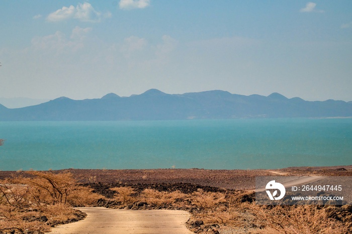 Scenic view of Lake Turkana in Kenya