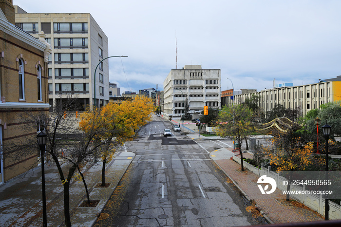 Street view in Winnipeg, Canada