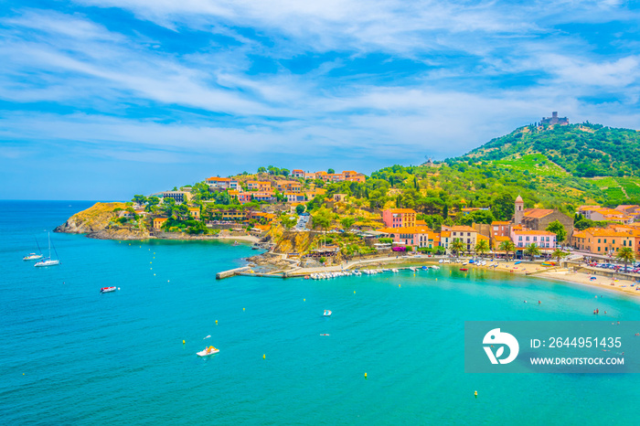 Fort Saint Elme erected over Collioure town in France