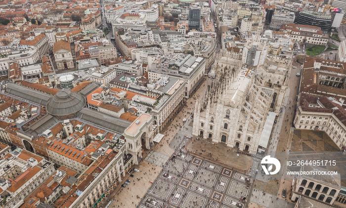 Aerial view of Duomo di Milano