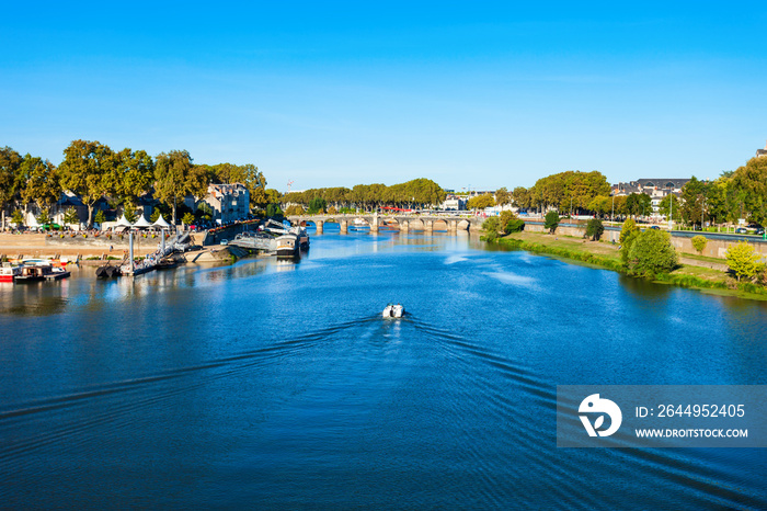 Angers aerial panoramic view, France