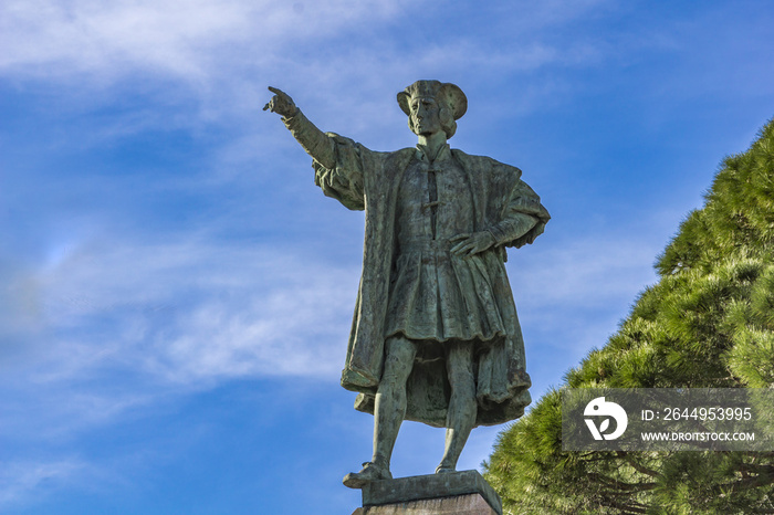 Monument to Christopher Columbus in Rapallo, Italy