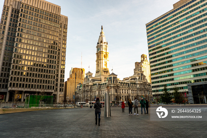 The impressive Philadelphia City Hall within center city!