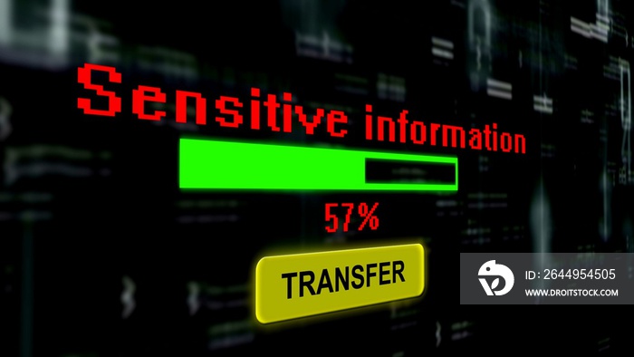 Transfer sensitive information online progress bar