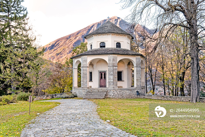 Chapel of the Sacred Mount Calvary of Domodossola on the Mattarella hill, UNESCO World Heritage Site in Piedmont, Italy