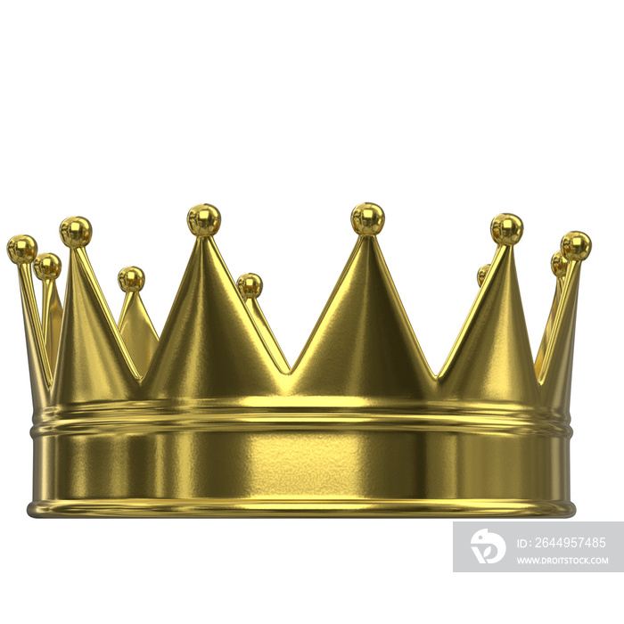 3D rendering illustration of a gold crown