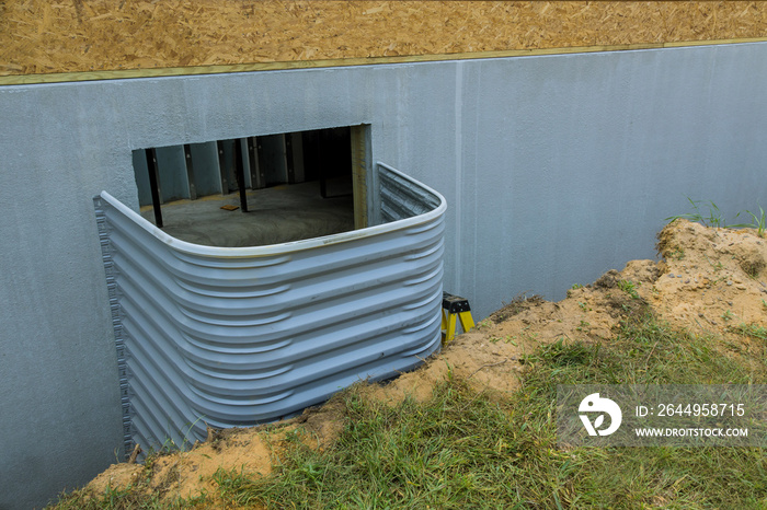 Building for house basement concrete construction install for window well