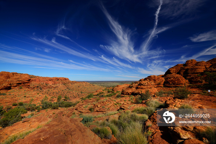 The vast Australian Outback, seen from Kings Canyon in the Northern Territory