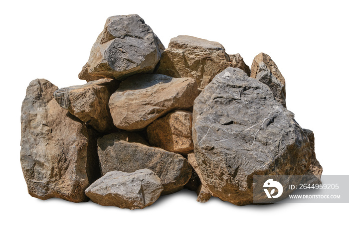 Stone stacks isolated on white background. Clipping path