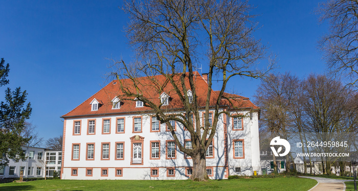 Park and historic mansion Reckenburg in Wiedenbruck, Germany