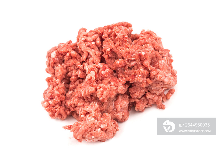 Raw minced meat isolated on white background