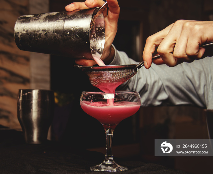 Bartender making a cocktail