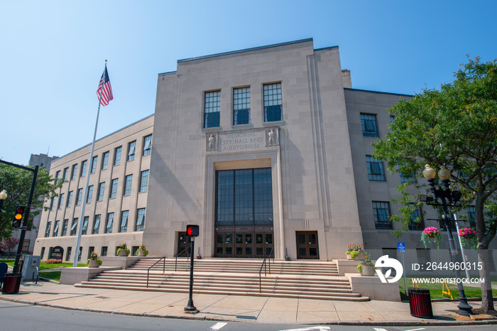 Lynn City Hall at 3 City Hall Square in downtown Lynn, Massachusetts MA, USA.