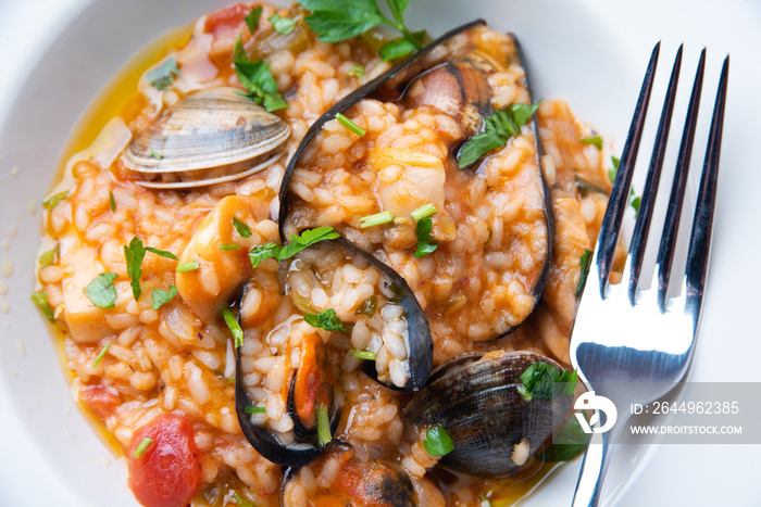 Classico risotto alla pescatora, primo piatto della Cucina Italiana