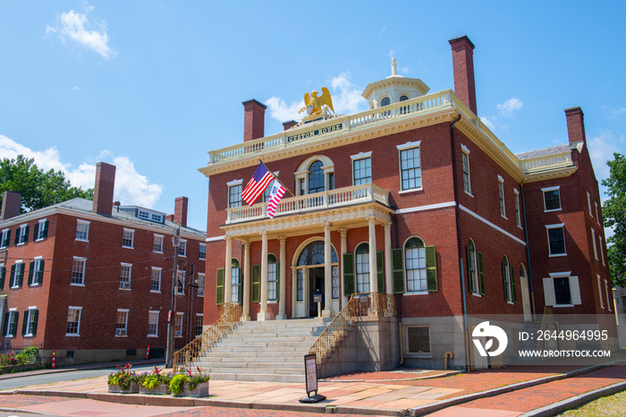 Custom House at the Salem Maritime National Historic Site (NHS) in Salem, Massachusetts MA, USA. This federal style building was built in 1819 and is the first NHS in the United States.