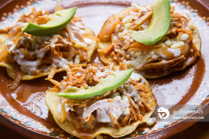 Mexican tinga tostadas