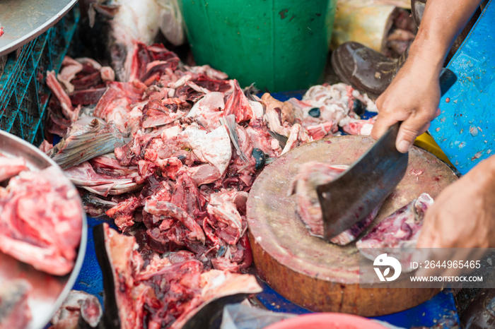 Fresh seafood fish sell in fishery market