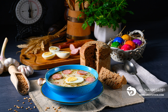 Easter in Polish: sour flour soup for Easter breakfast (Żurek)